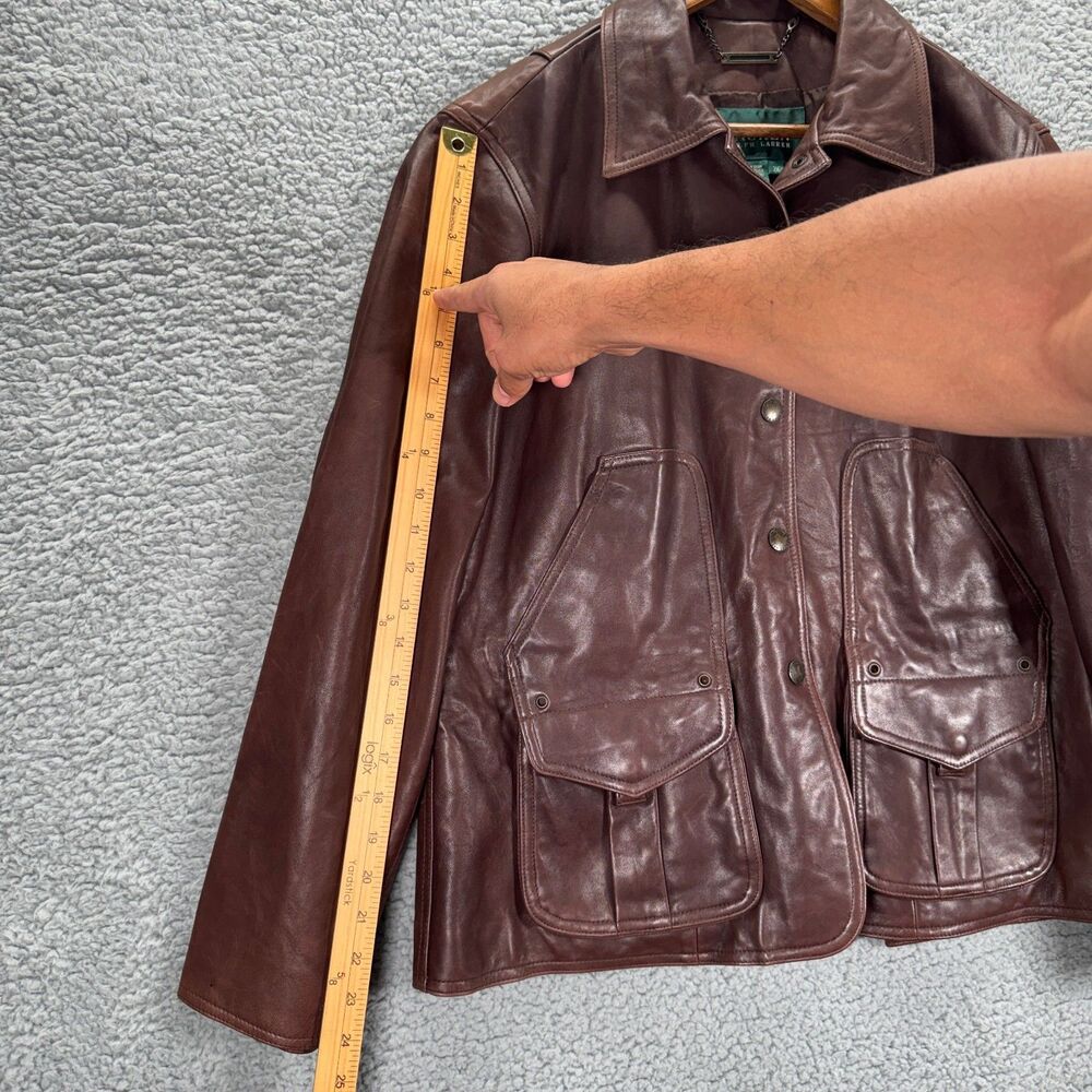 Lauren Ralph Lauren Brown Leather Jacket Women's Size 2X - Picture 8 of 12